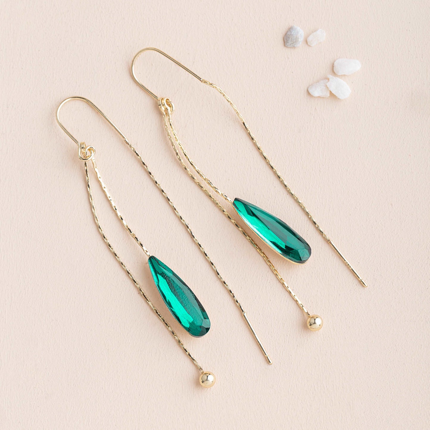 Malachite Crystal Drop Earrings - Enamoux