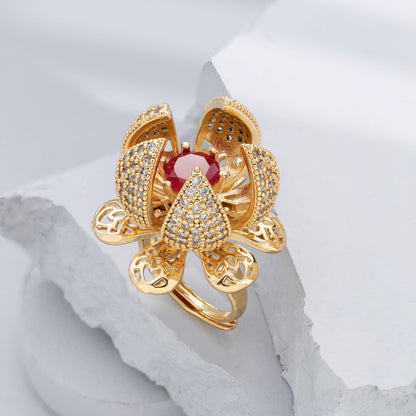 Cocktail Bloom Ring - Enamoux