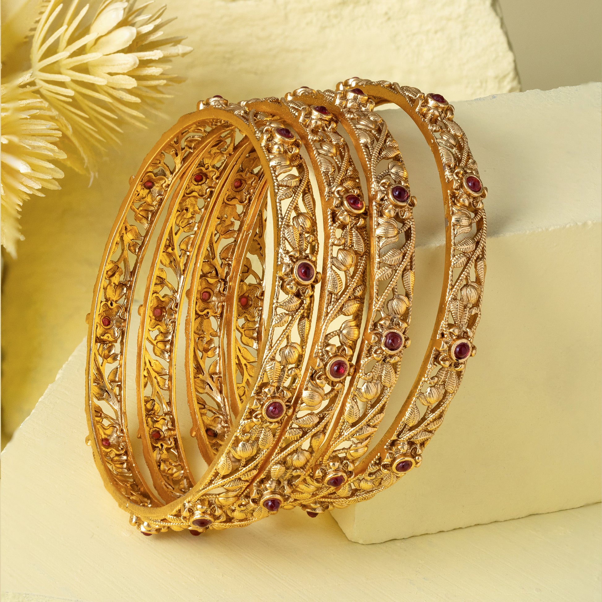 Floral Filigree Bangles