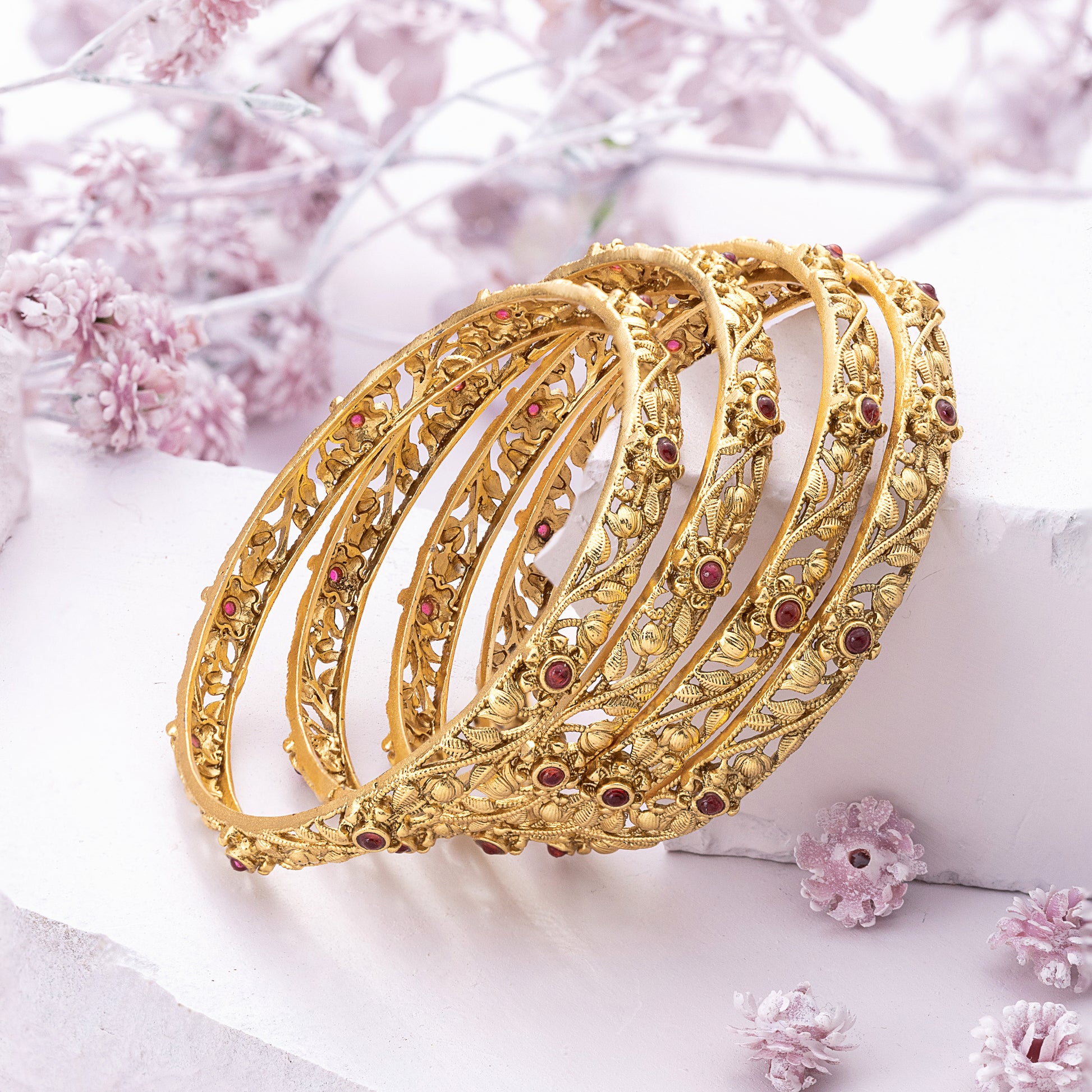 Floral Filigree Bangles