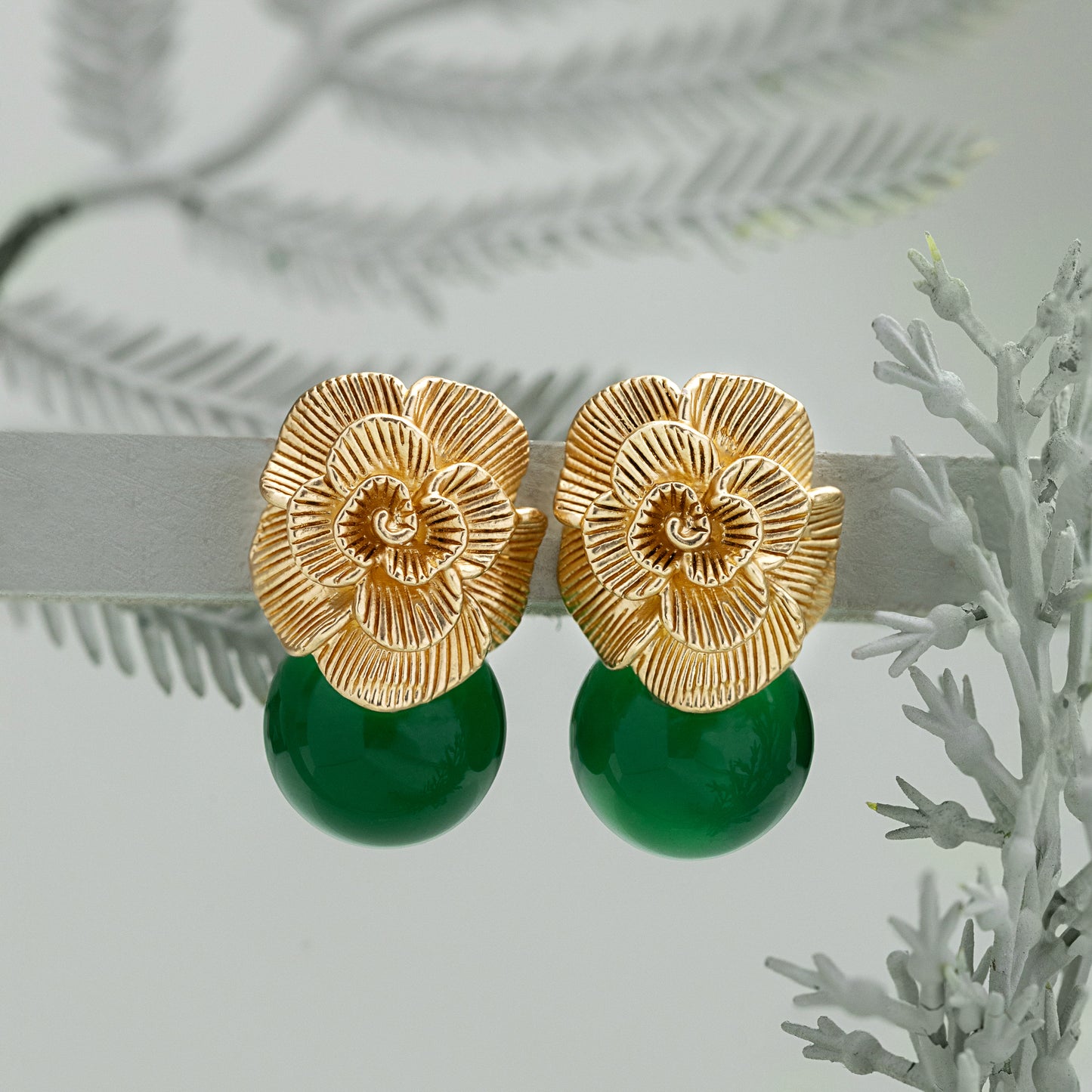 Myra - Jade Drop Earrings