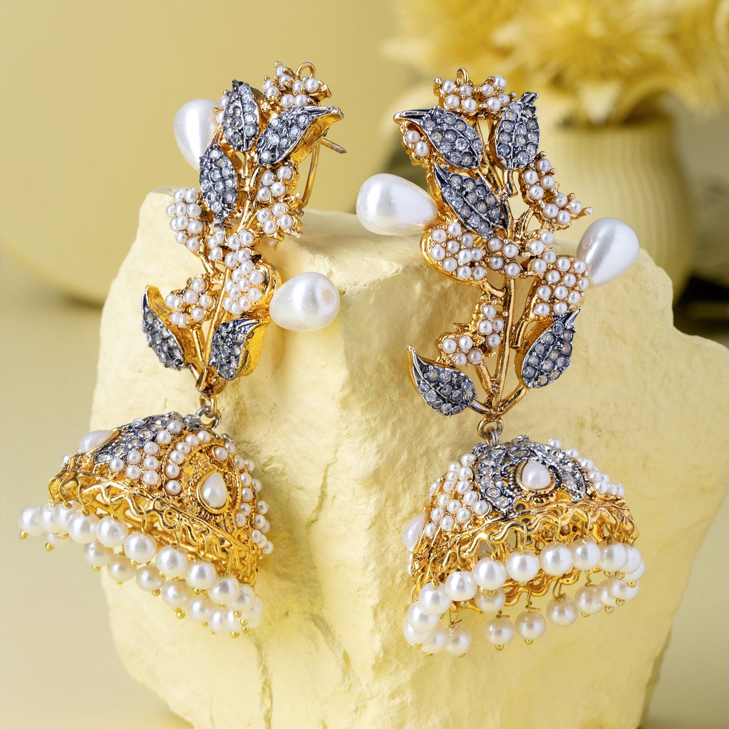 Orchid Pearl Jhumka Earrings