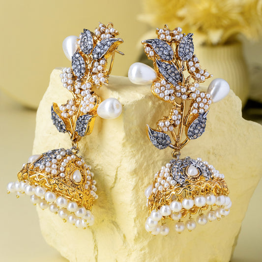 Orchid Pearl Jhumka Earrings