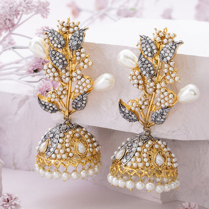 Orchid Pearl Jhumka Earrings