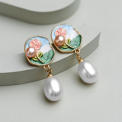 Rosélia - Pearl Drop Earrings