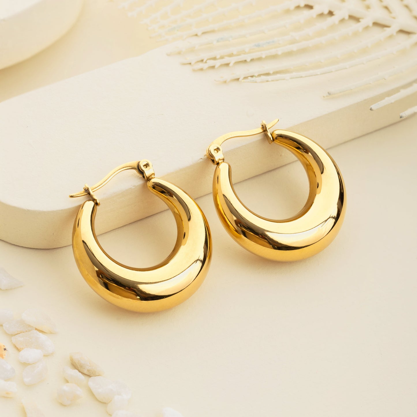 chunky hoop earrings