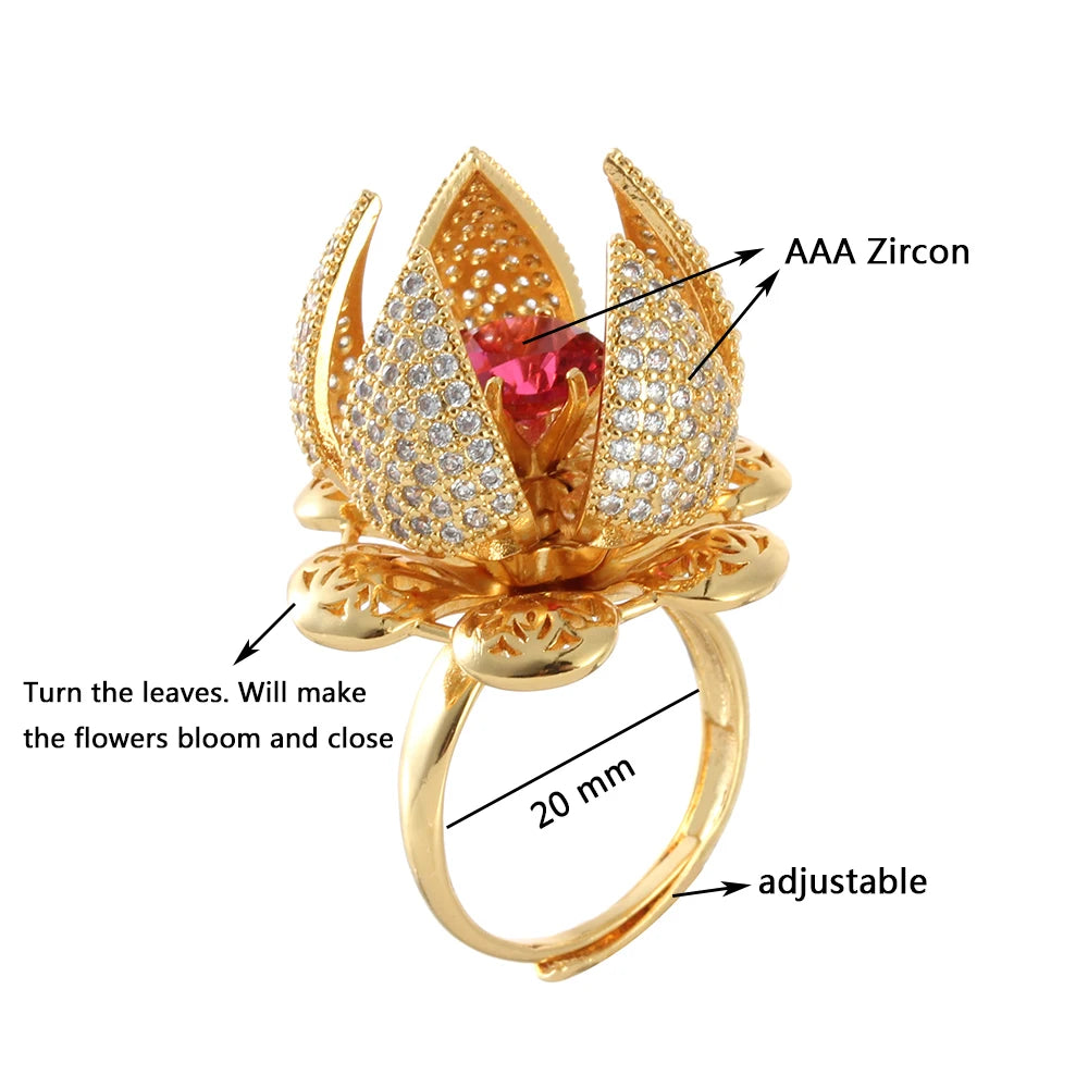 Cocktail Bloom Ring - Enamoux