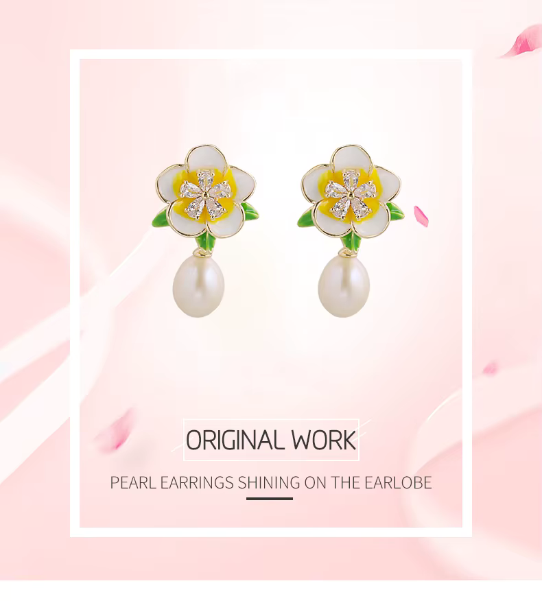 fleuris - pearl drop earrings
