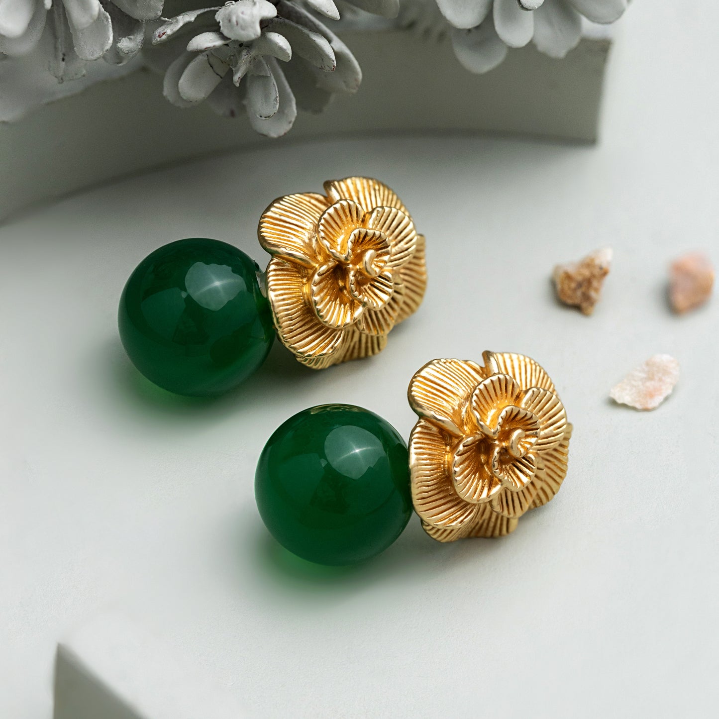 Myra - Jade Drop Earrings