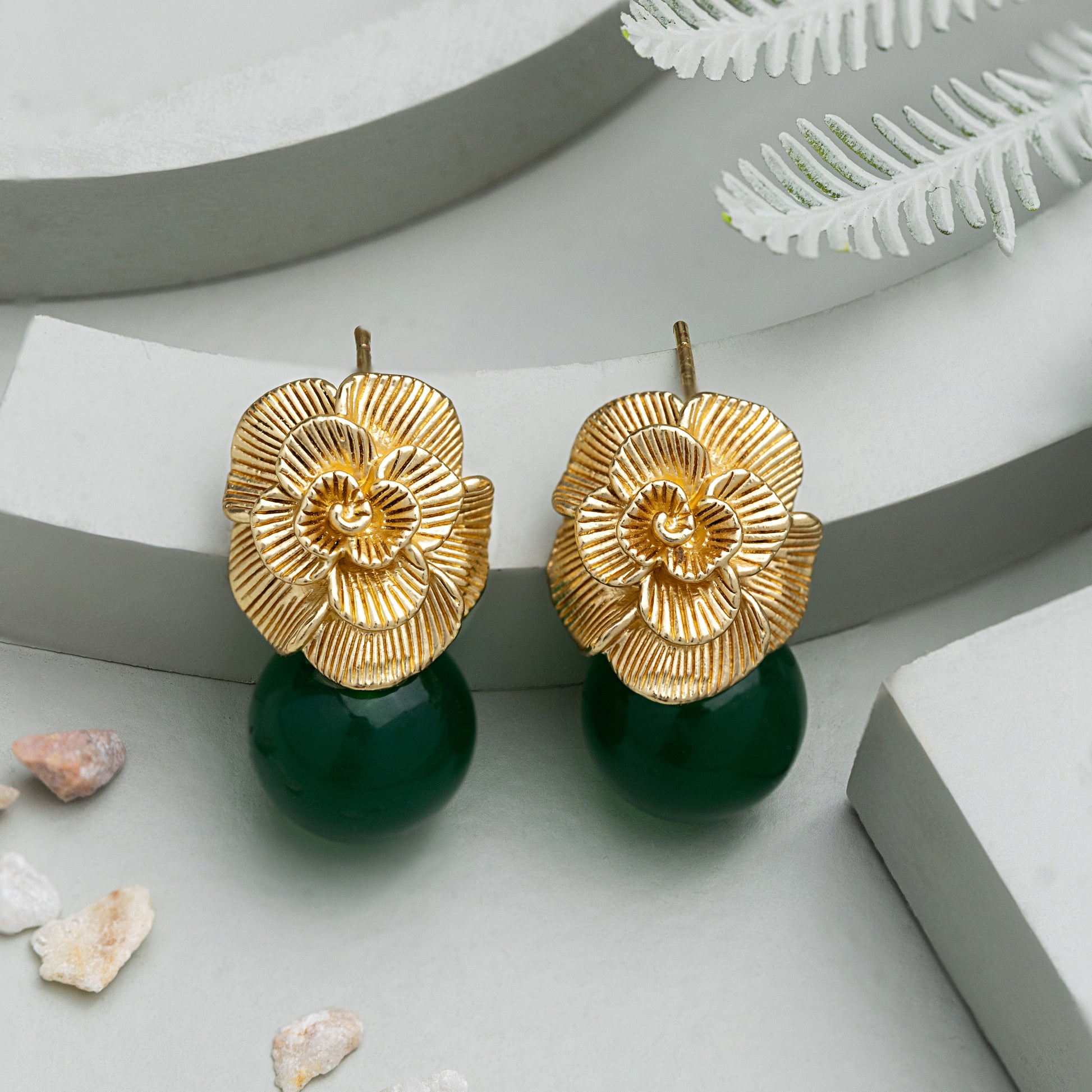 Myra - Jade Drop Earrings