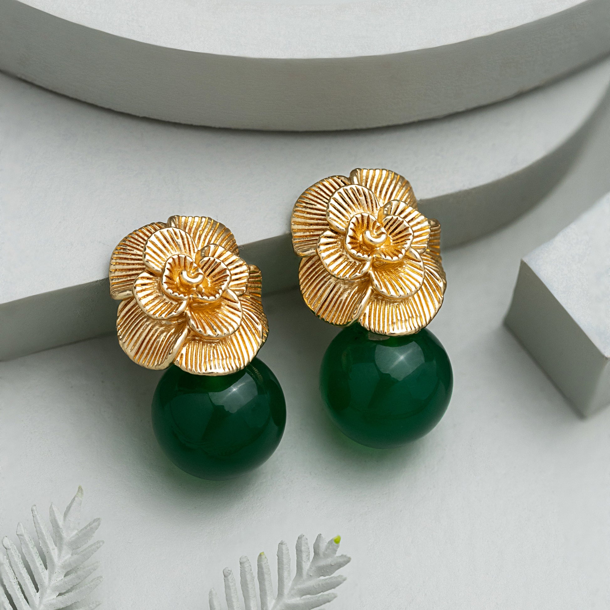 Myra - Jade Drop Earrings