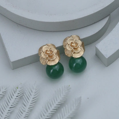 Myra - Jade Drop Earrings