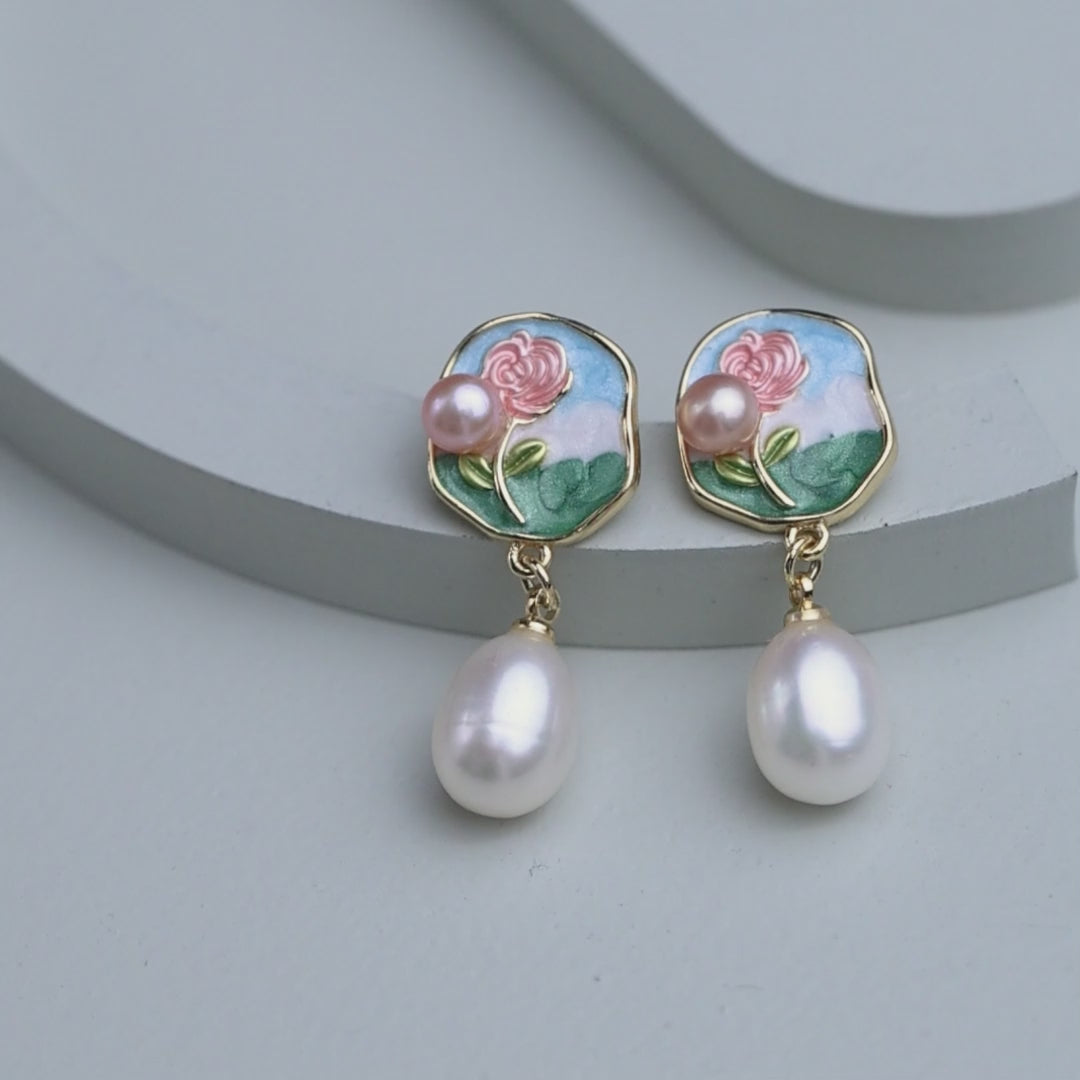 Rosélia - Pearl Drop Earrings